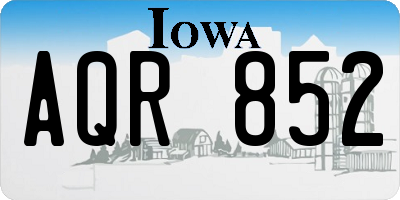 IA license plate AQR852