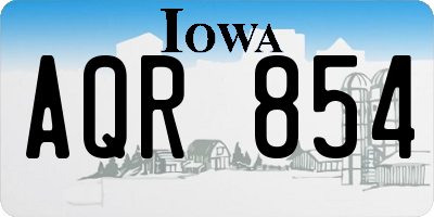 IA license plate AQR854