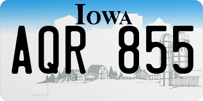 IA license plate AQR855