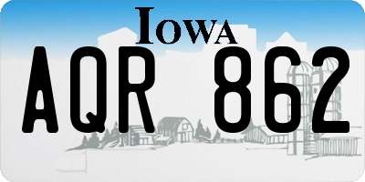 IA license plate AQR862