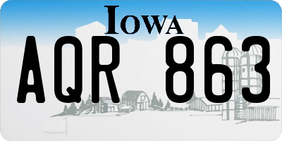 IA license plate AQR863
