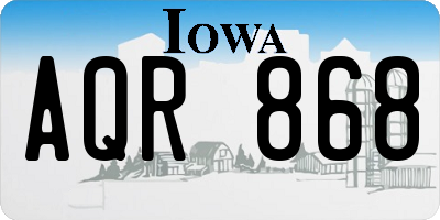 IA license plate AQR868