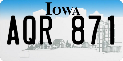 IA license plate AQR871