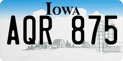 IA license plate AQR875