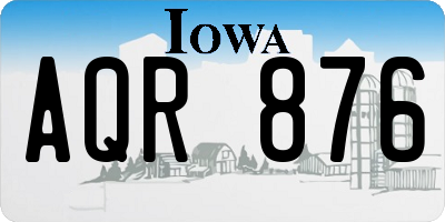 IA license plate AQR876