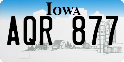 IA license plate AQR877