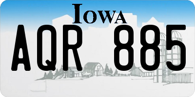 IA license plate AQR885