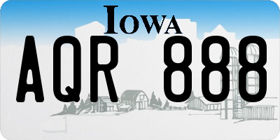 IA license plate AQR888
