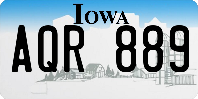 IA license plate AQR889