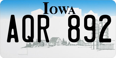 IA license plate AQR892