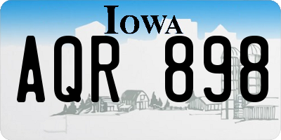 IA license plate AQR898