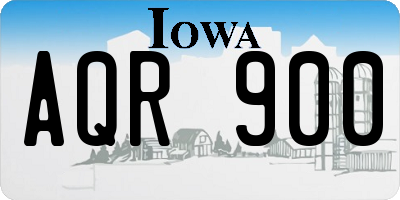 IA license plate AQR900