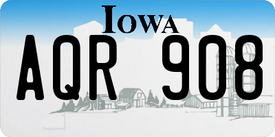 IA license plate AQR908
