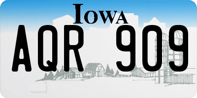IA license plate AQR909