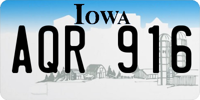 IA license plate AQR916
