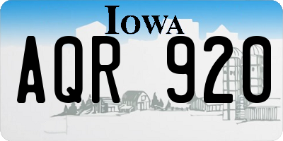 IA license plate AQR920