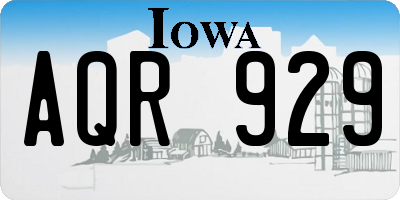 IA license plate AQR929