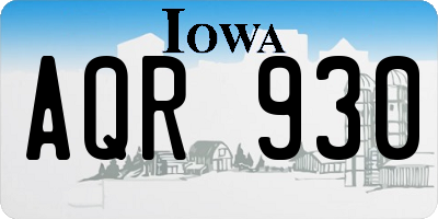 IA license plate AQR930