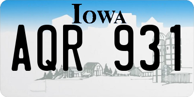 IA license plate AQR931
