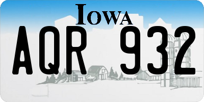 IA license plate AQR932