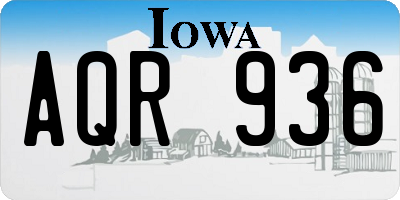 IA license plate AQR936