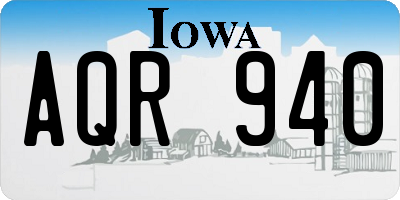 IA license plate AQR940