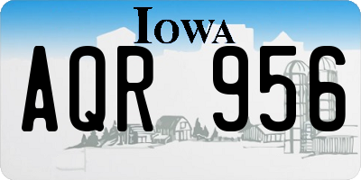 IA license plate AQR956
