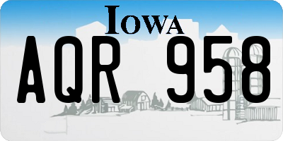 IA license plate AQR958