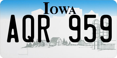 IA license plate AQR959