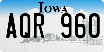 IA license plate AQR960