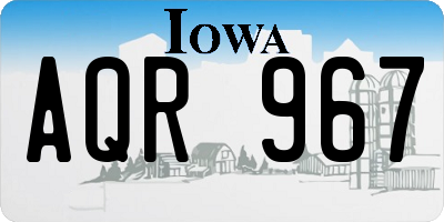 IA license plate AQR967