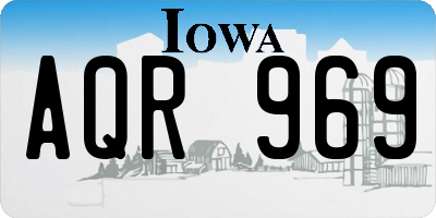 IA license plate AQR969