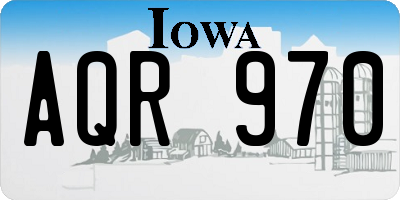 IA license plate AQR970