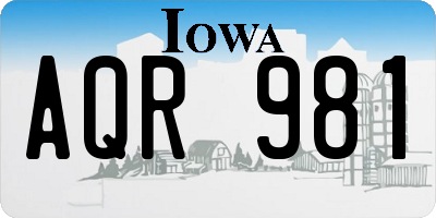 IA license plate AQR981