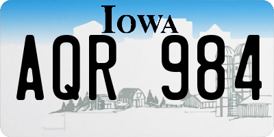 IA license plate AQR984