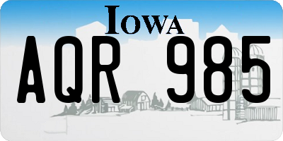 IA license plate AQR985