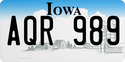 IA license plate AQR989