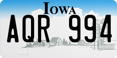 IA license plate AQR994