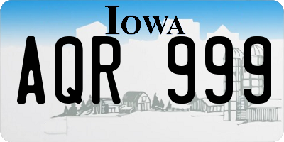 IA license plate AQR999