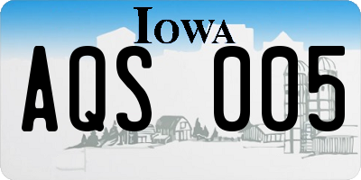 IA license plate AQS005