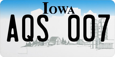IA license plate AQS007