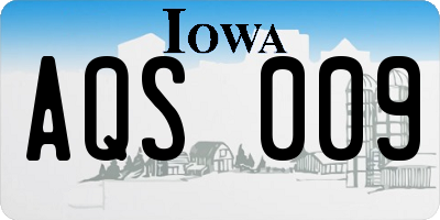 IA license plate AQS009