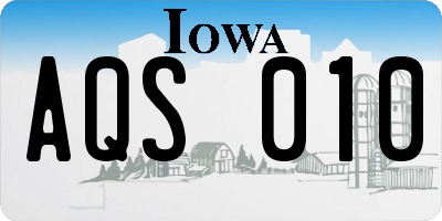 IA license plate AQS010