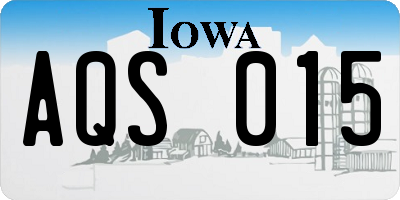 IA license plate AQS015