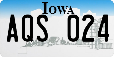 IA license plate AQS024