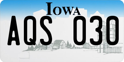 IA license plate AQS030