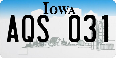 IA license plate AQS031
