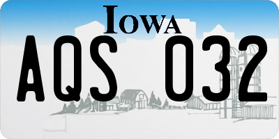 IA license plate AQS032
