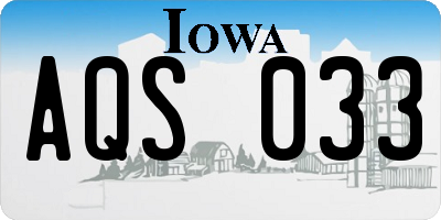 IA license plate AQS033