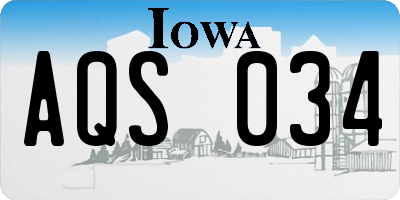 IA license plate AQS034